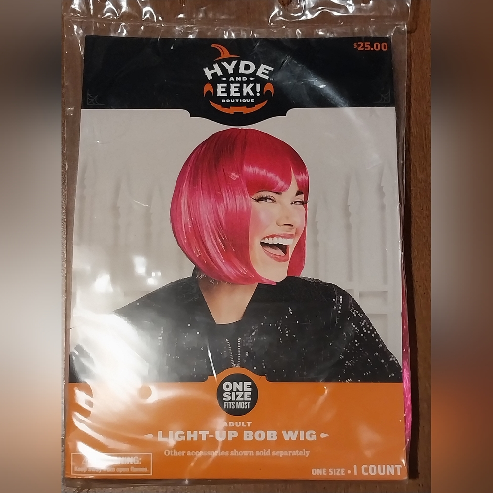 Cosplay light-Up Bob Wig Adult pink